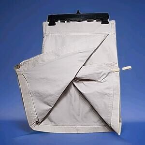 28‎ Khaki Skirt ANN TAYLOR Beige Faux-Wrap OLD MONEY Capsule Wardrobe Classic
